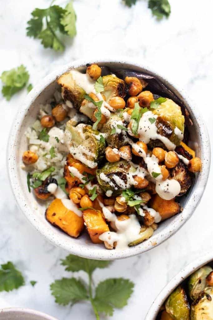 Cauliflower Rice Bowls with Roasted Vegetables
