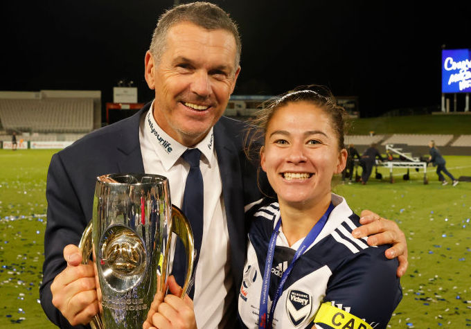 Jeff Hopkins - winner of the 2017/18 and 2018/19 W-League Coach of the Year award Jeff Hopkins - winner of the 2017/18 and 2018/19 W-League Coach of the Year award