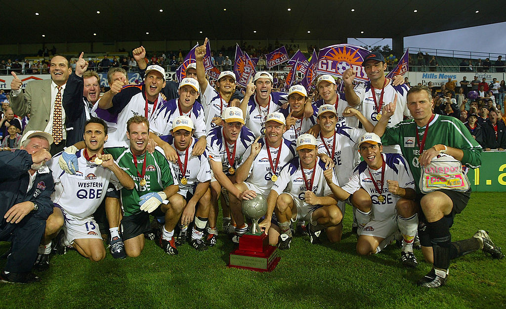 Perth Glory celebrate after winning the last NSL Grand Final in 2004 Perth Glory celebrate after winning the last NSL Grand Final in 2004