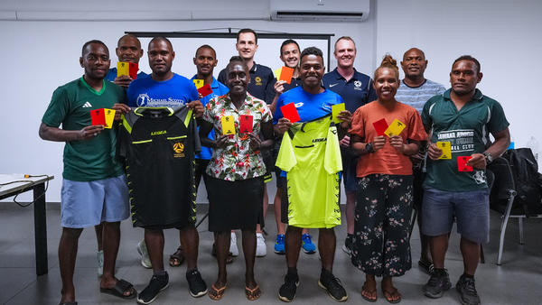 Football Australia officials help run referee knowledge-sharing working with Solomon Islands Football Federation