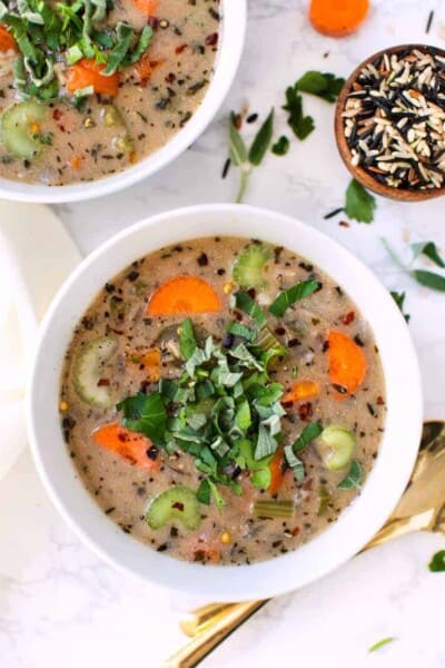 Instant Pot Vegan Wild Rice Soup Recipe