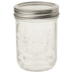 Ball Mason Jar Pint Wide Mouth Clear Glass W/Lids and Bands, 16-Ounces